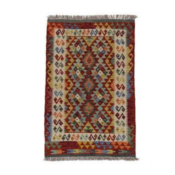 Wool kilim afghan rug multicolored 100133 143x94