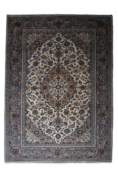 Kashan Cream Wool Carpet 84708 199x296