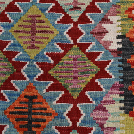 Wool kilim afghan rug multicolored 100365 140x100