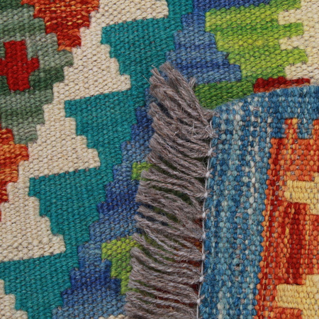 Wool kilim afghan rug multicolored 100021 125x86