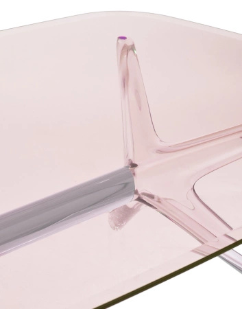 Blast Rectangular Table Transparent Chrome Pink