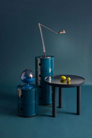 K-Top Tinted Mirror Table - Blue