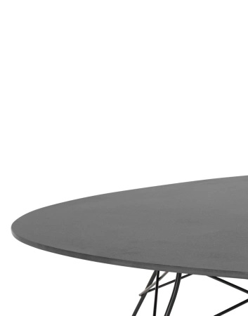 Glossy XXL Outdoor Oval 192x118 cm Stół Czarny