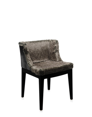 Mademoiselle Kravitz Krzesło Czarny Faux-Fur Snake Printed Fabric