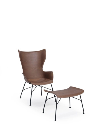 K/Wood Slatted Ash Krzesło Ciemne Drewno Czarny FSC™