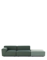 Plastics Outdoor Liberty 2 Seater + 1 Pouf Obi Check Sofa Zielony