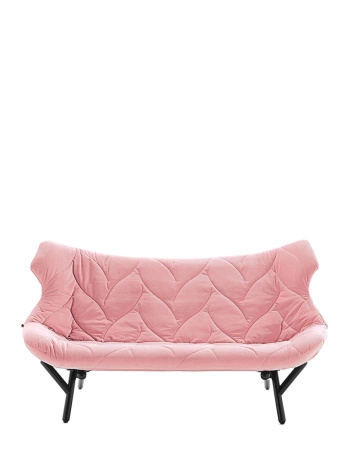 Foliage Velvet Sofa Black Pink