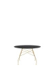 Glossy Marble Round Ø118 cm Gold-plated Black Marquina Table
