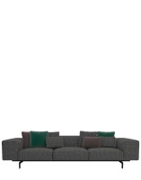 Largo Three-Seater Gubbio Sofa Dark Grey