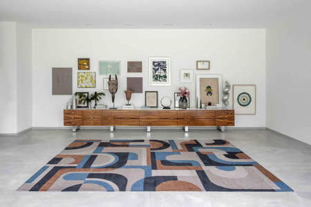 Louis de Poortere Module Carpet Camel Blue 9196