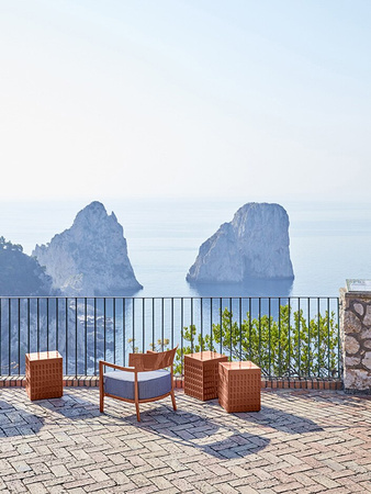  Cara Outdoor Armchair White Beige