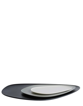 Namaste' Black Gray Turquoise Plate Set