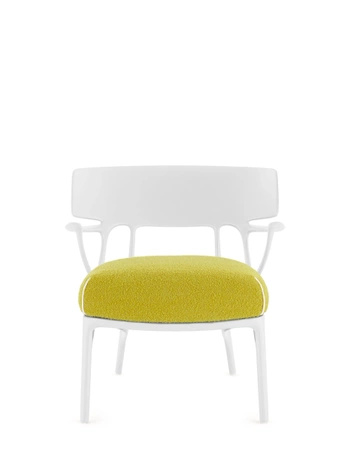 A.I. Lounge Bouclé Chair White Yellow