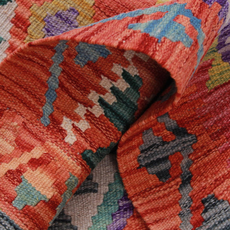 Wool kilim afghan rug multicolored 100100 128x81