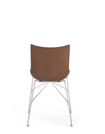 P/Wood Basic Veneer Krzesło Ciemne Drewno Chromowany FSC™