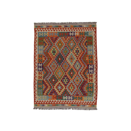 Wool kilim afghan rug multicolored 100422 207x155