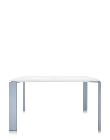 Four Square 128x128 cm Aluminum Table White