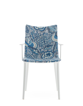 H.H.H. Upholstered Fabric Krzesło Biały Niebieski