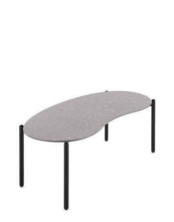 Undique Stolik Czarny Terrazzo Jasnoszary