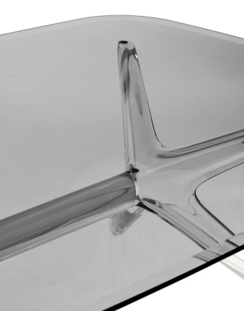 Blast Rectangular Table Transparent Smoky Chrome