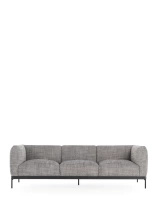 Asia Three-Seater Sofa (Cotone Structure) White and Black