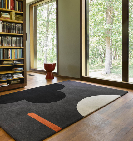 Orla Kiely Geo Flower Graphite Carpet 60605