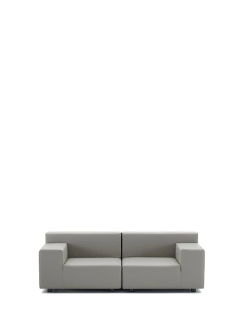 Plastics Tech Fabric Two-Seater Sofa Gray