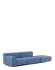 Plastics Tech Fabric Two-Seater + Pouf Sofa Blue
