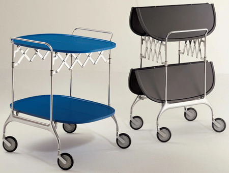 Gastone Chromo Book Cart Black Glossy