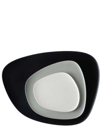 Namaste' Black Gray Turquoise Plate Set