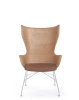 K/Wood Slatted Ash Krzesło Jasna Skóra Chromowany FSC™