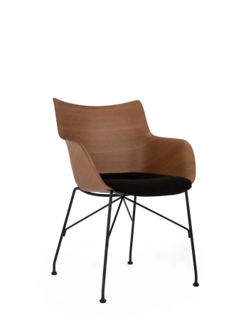 Q/Wood Soft Krzesło Ciemne Drewno Czarny FSC™