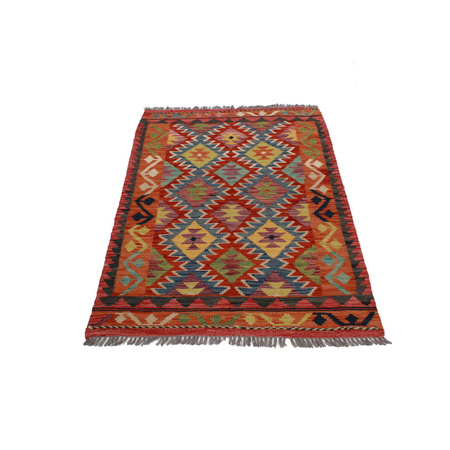 Wool kilim afghan rug multicolored 100382 146x97