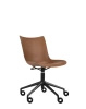 P/Wood Basic Veneer Chair with Wheels Dark Wood Black FSC™