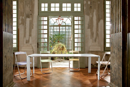  Four Rectangular 158x79 cm Table Black White