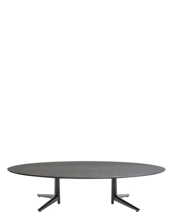  Multiplo Low Oval 192X118 cm Stół Czarny Czarny Marquina