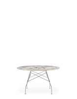 Glossy Round Ø128 cm Nature Tundra Chrome Table