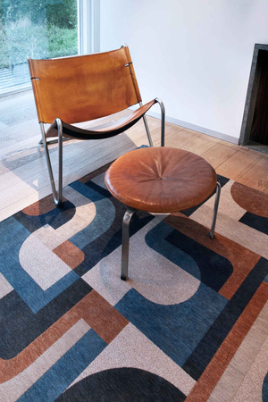 Louis de Poortere Module Carpet Camel Blue 9196