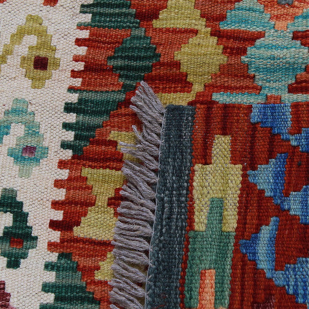 Wool kilim afghan rug multicolored 100312 145x97