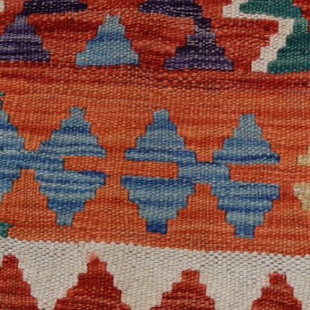 Wool kilim afghan rug multicolored 100422 207x155