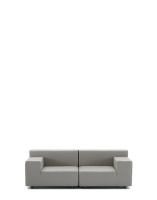 Plastics Tech Fabric Two-Seater Sofa Szary