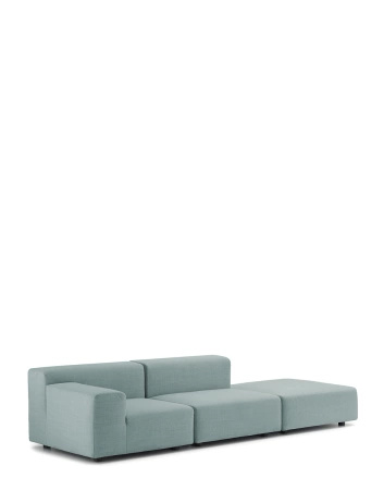 Plastics Outdoor Two-Seater + Pouf Sofa Green