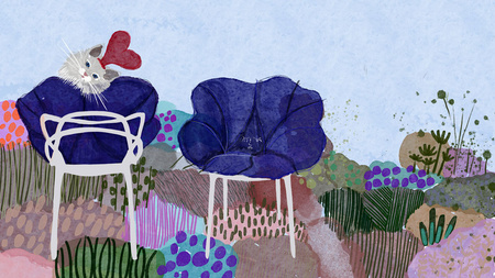 Alice's Flowers Poduszka Czerwony Paski