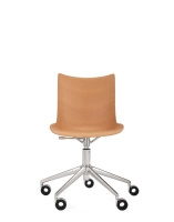 P/Wood Basic Veneer Chair With Wheels Light Wood Chrome FSC™