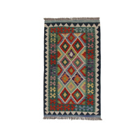 Wool kilim afghan rug multicolored 100025 133x78