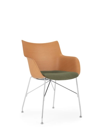 Q/Wood Soft Krzesło Jasne Drewno Zielony FSC™