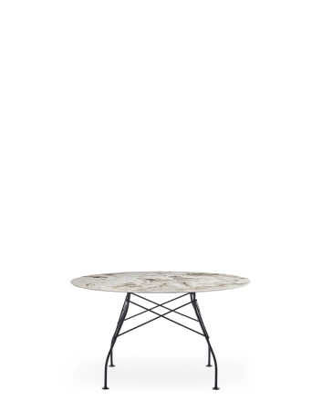 Glossy Round Ø128 cm Table Black Nature Tundra