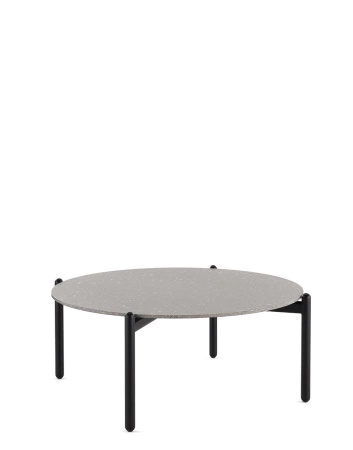 Undique Stolik Czarny Terrazzo Jasnoszary