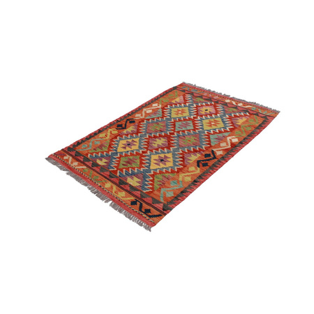 Wool kilim afghan rug multicolored 100382 146x97