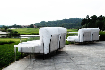 Pop Outdoor Two-Seater Sofa Zewnętrzna Pomarańczowy